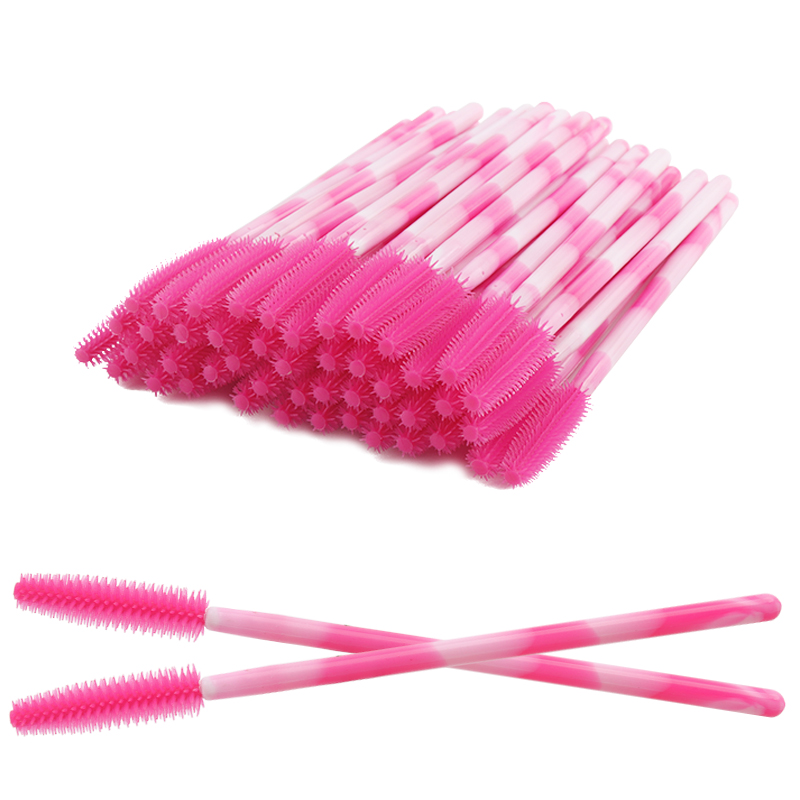 Eyelash Extension Vendor - 50/100Pcs Disposable Silicone Eyelash Brush Colored