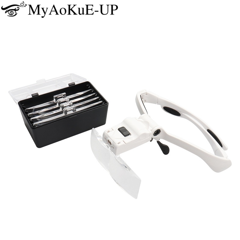 Eyelash Extension With Glasses - 5 Lens Adjustable Magnifier Eyelash Extension