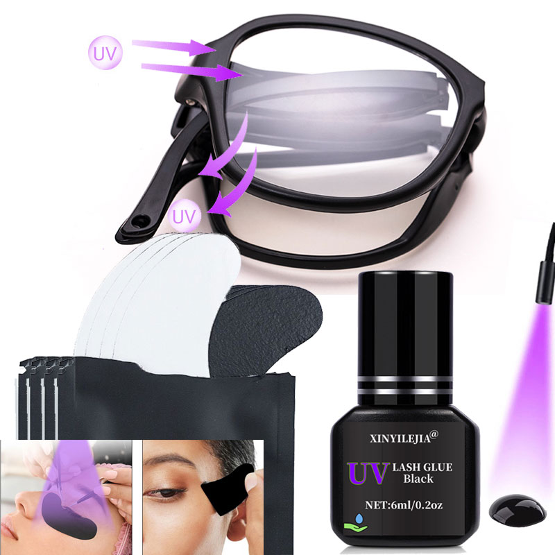 Eyelash Extension With Glasses - UV Protective Glasses UV Eyelash Glue