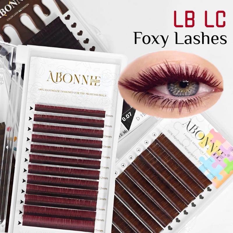 Eyelash Extension Natural Classic - LB LC Burgundy Lashes Wine Red
