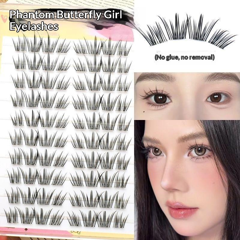 Eyelash Extension Single Lash - DIY Natural Feather Curl Lashes Glue-Free