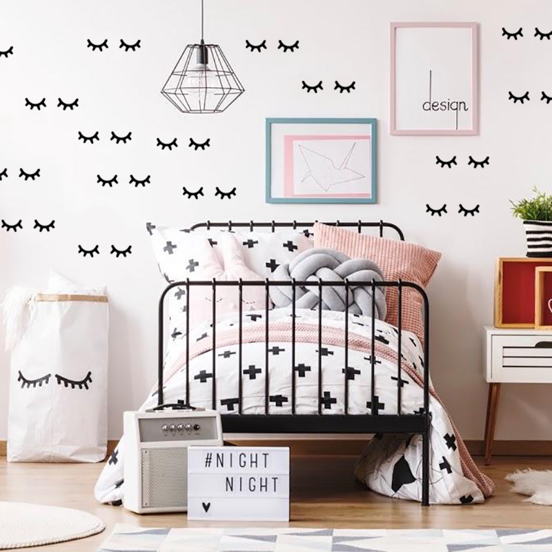 Eyelash Extension Single Lash - Kids Room Decoration Eyelash Wall Stickers