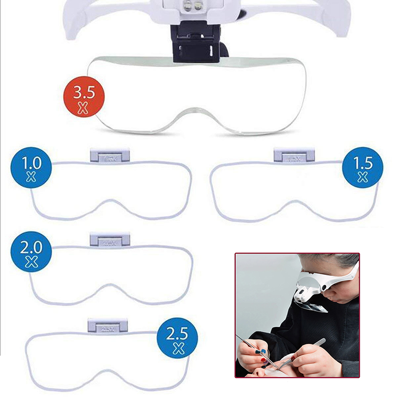 Eyelash Extension With Glasses - 5Pcs Lens Adjustable Magnifier Eyelash Extension