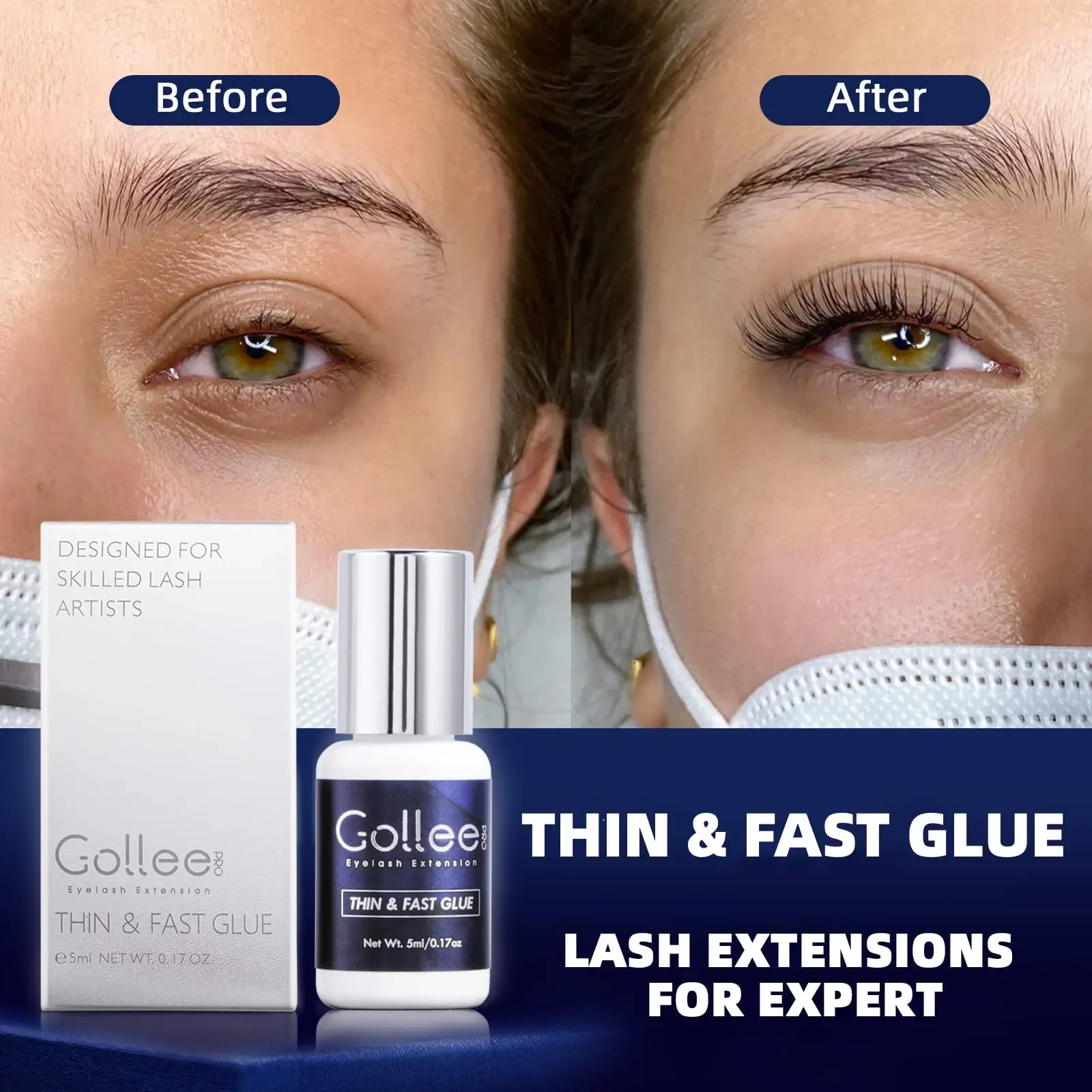 Gollee for Sensitive Eyes 5ml  - Eyelash Extension Glue For Sensitive Eyes review and price
