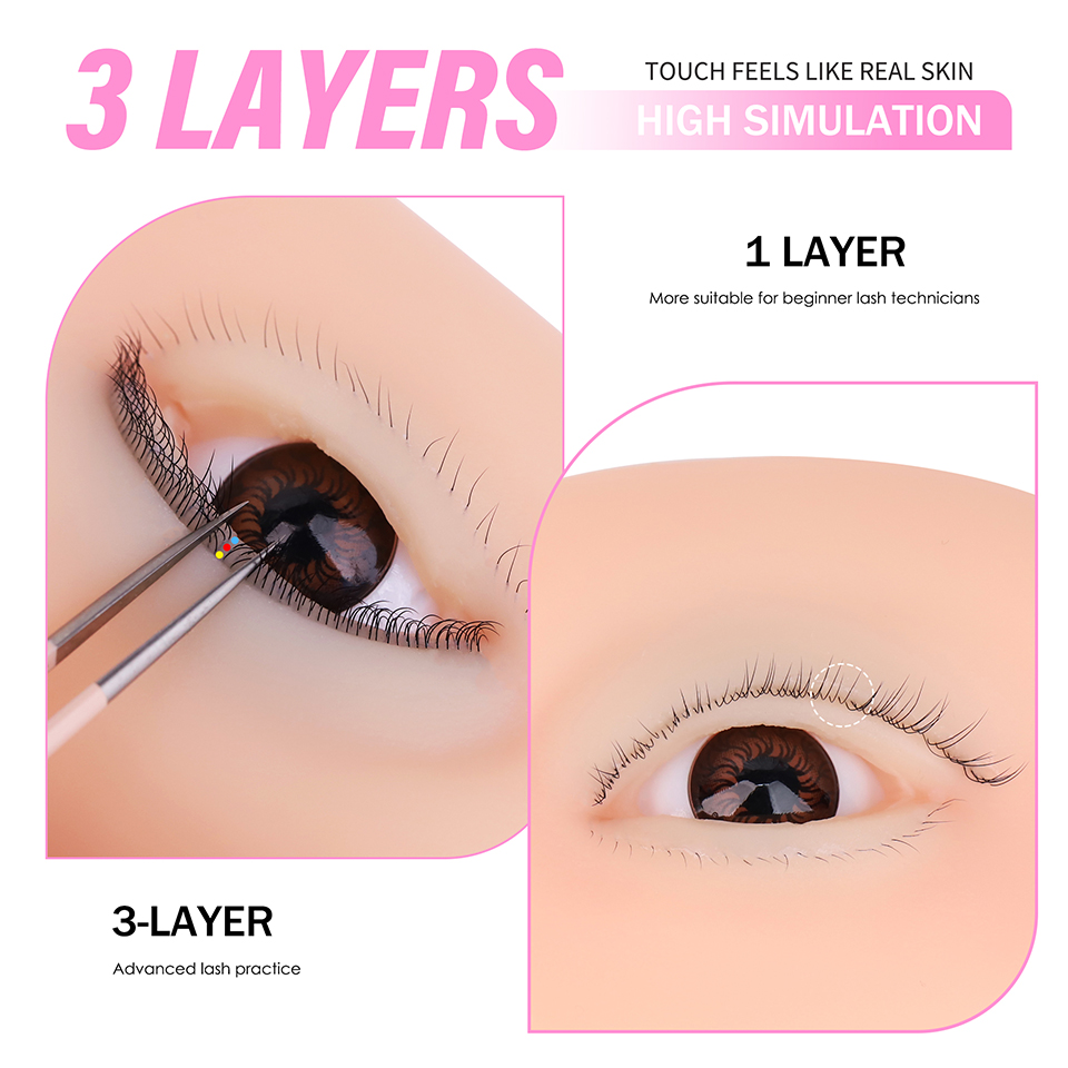 3 Layer Silicone Eye Model for - Eyelash Extension Natural Classic review and price