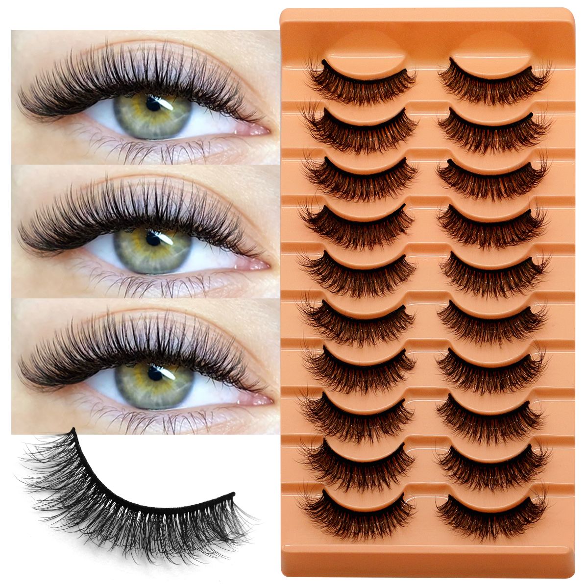 10 Pairs Lashes 6D Faux Mink E - Faux Mink Lash review and price