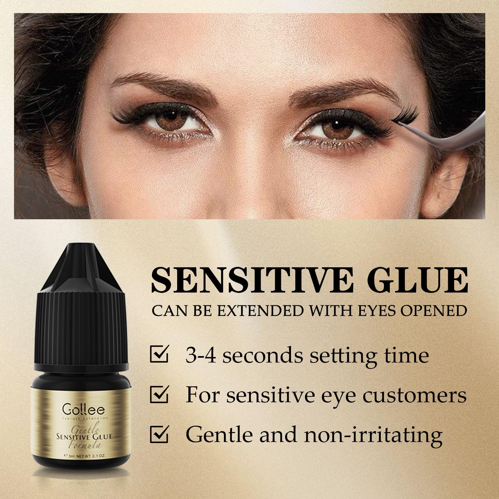 Gollee Eyelash Adhesive Cluste - Eyelash Extension Glue For Sensitive Eyes review and price