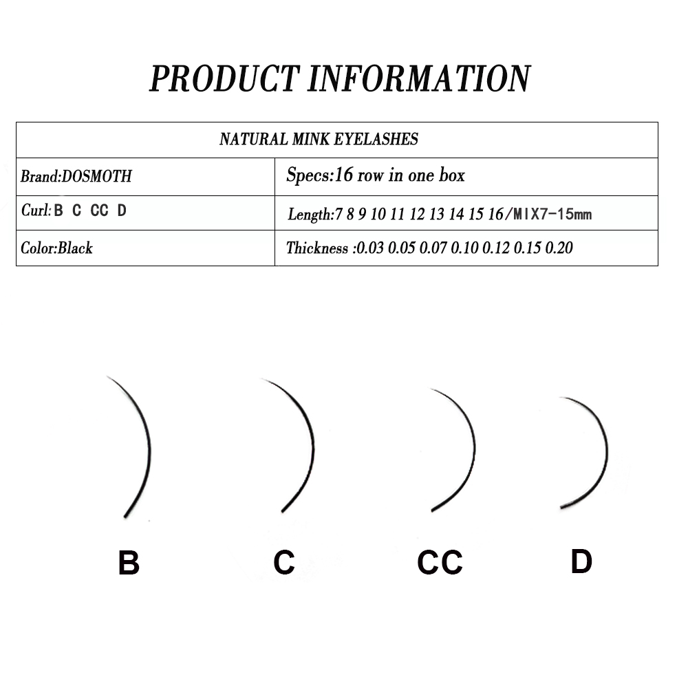 DOSMOTH 10 boxes 16rows 7-16mm - Individual Lash Tray review and price